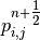p_{i,j}^{n+{\tfrac{1}{2}} }