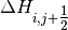 \Delta H_{i,j+{\tfrac{1}{2}} }